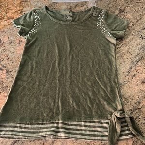 *new* Justice green shirt with bow on the bottom.